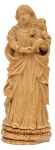 Imagem indo-portuguesa em marfim esculpido, representando Nossa Senhora da Apresentação com o Menino Jesus ao braço esquerdo. Base ovalada lavrada em frisos. Goa. Séc. XVIII. Alt. 19 cm