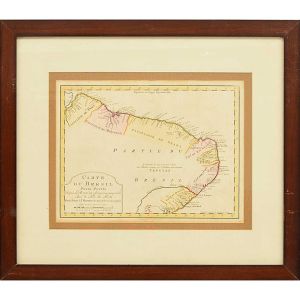 <b>Carte du Bresil</b><Br>Mapa impresso por A. v. Krevelt, Amsteldam, 1772<Br>25,5 x 33,5 cm