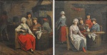<b>JAN JOZEF HOREMANS</b><br>(1682-1752/59)<br>Escola Belga<br>Pendant<br>Cenas de Taberna<br>Óleo s/ tela<br>45,5 x 44 cm