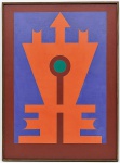 <b>RUBEM VALENTIM</b><br>(1922-1991)<br>Emblema 78<br>Acrílica s/ tela<br>Ass., titulado, situado e datado Brasília D. F. 1978, no verso<br>100 x 73 cm