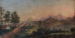 <b>FACCHINETTI, NICOLA ANTONIO</b><br>(1824-1900)<br>Paisagem<br>Óleo s/ tela<br>14 x 26,5 cm